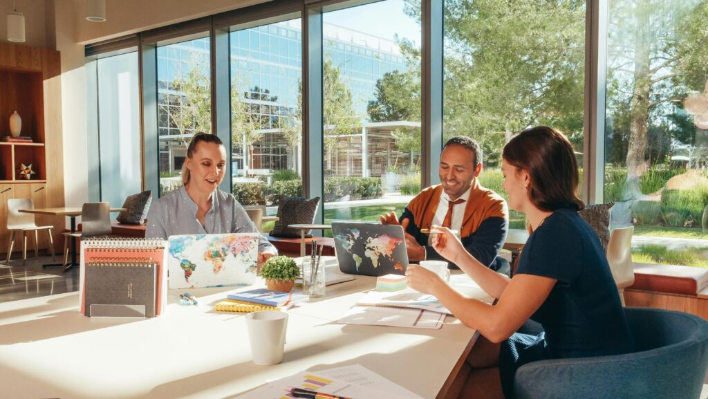 Leadership team at a table with strong team dynamics